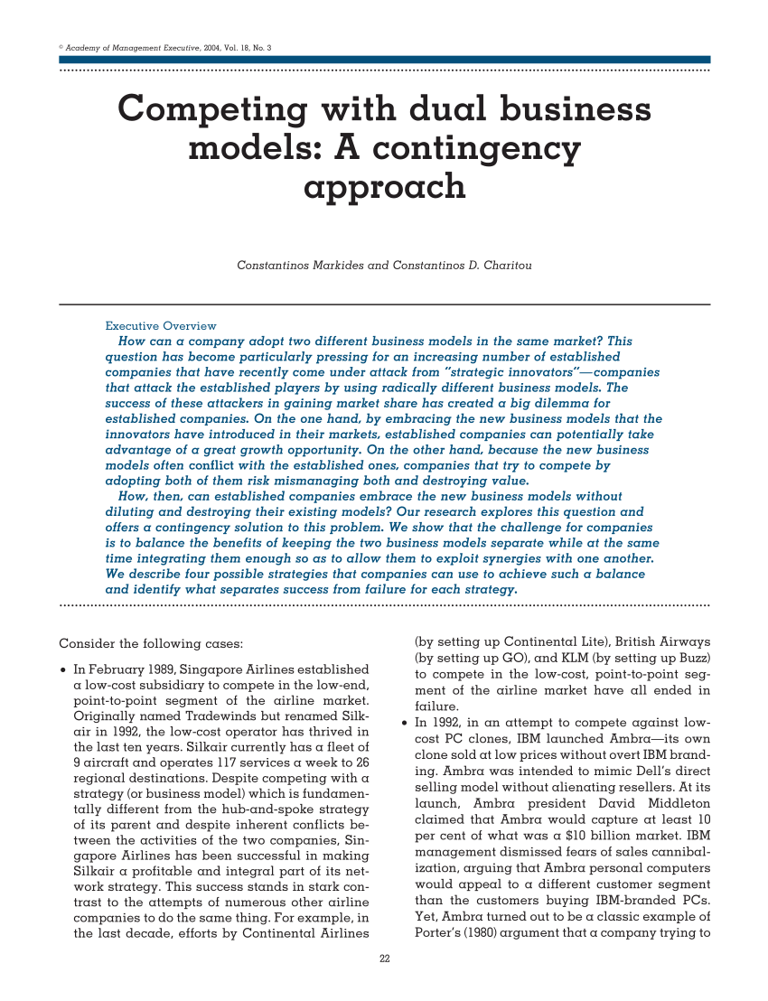 A Contingency Approach to Strategy Implementation at the