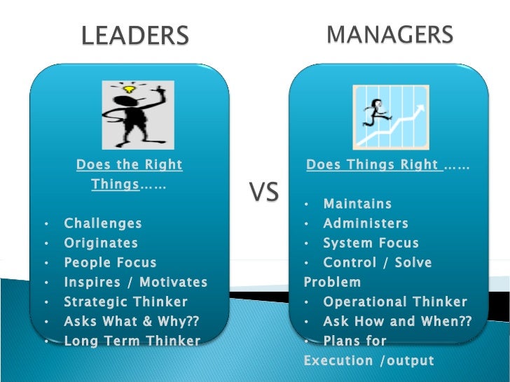 Difference Between A Leader and A Manager Essay 1238